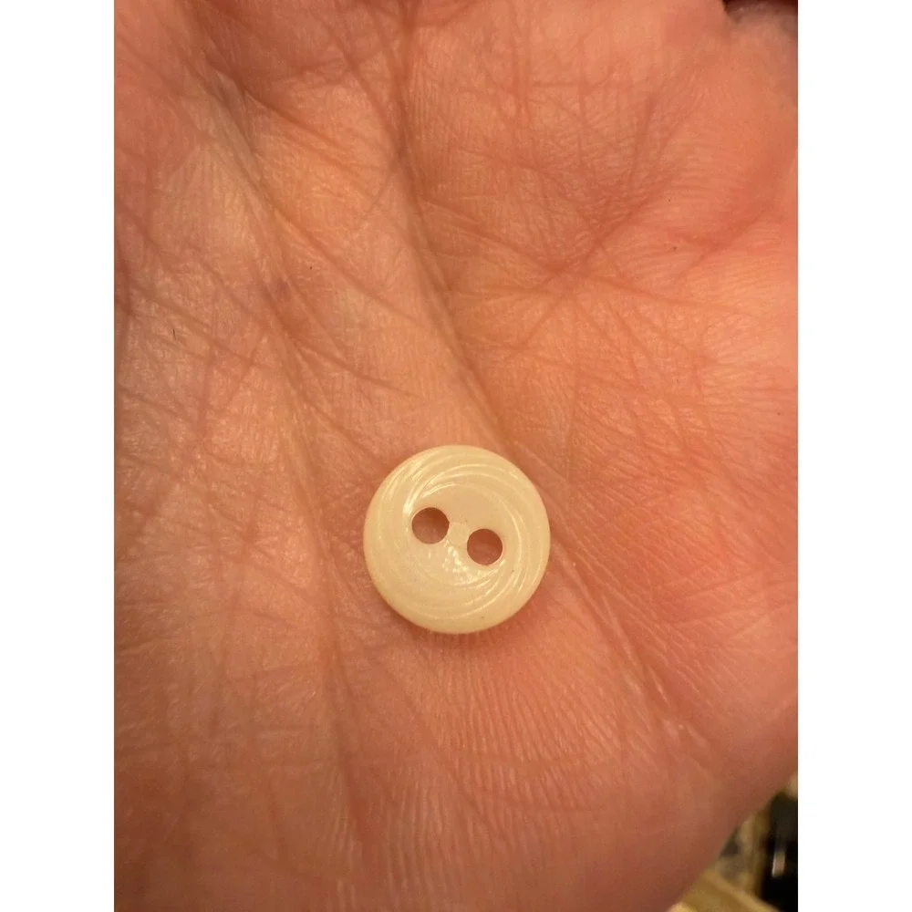 Vintage Cream Swirl 2-Hole Sewing Button Small Ivory Round Replacement Fastener